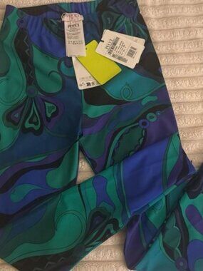 Emilio Pucci Blue, Teal & Purple Patterned Leggings